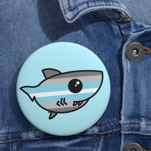 Demiboy Pride Flag Shark Pin Buttons zdjęcie 6