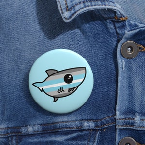 Demiboy Pride Flag Shark Pin Buttons zdjęcie 2