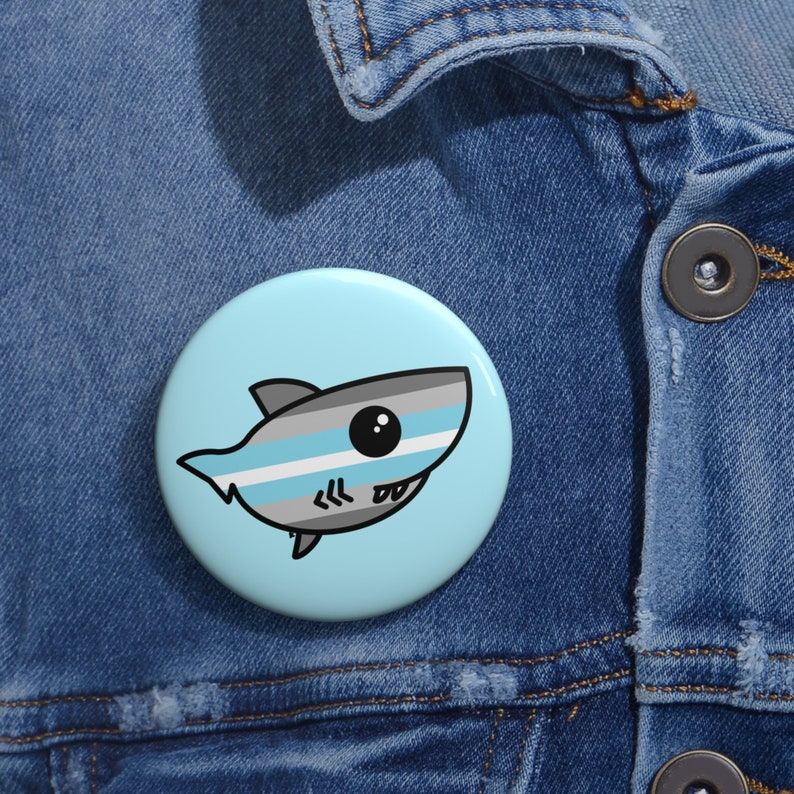 Demiboy Pride Flag Shark Pin Buttons zdjęcie 2