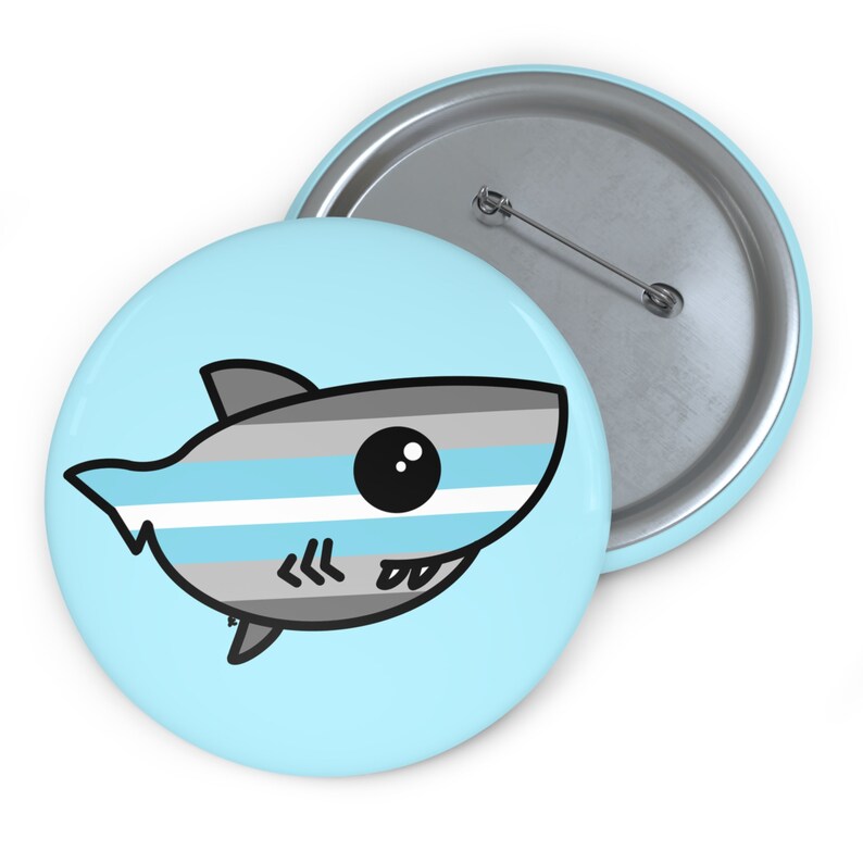 Demiboy Pride Flag Shark Pin Buttons zdjęcie 5