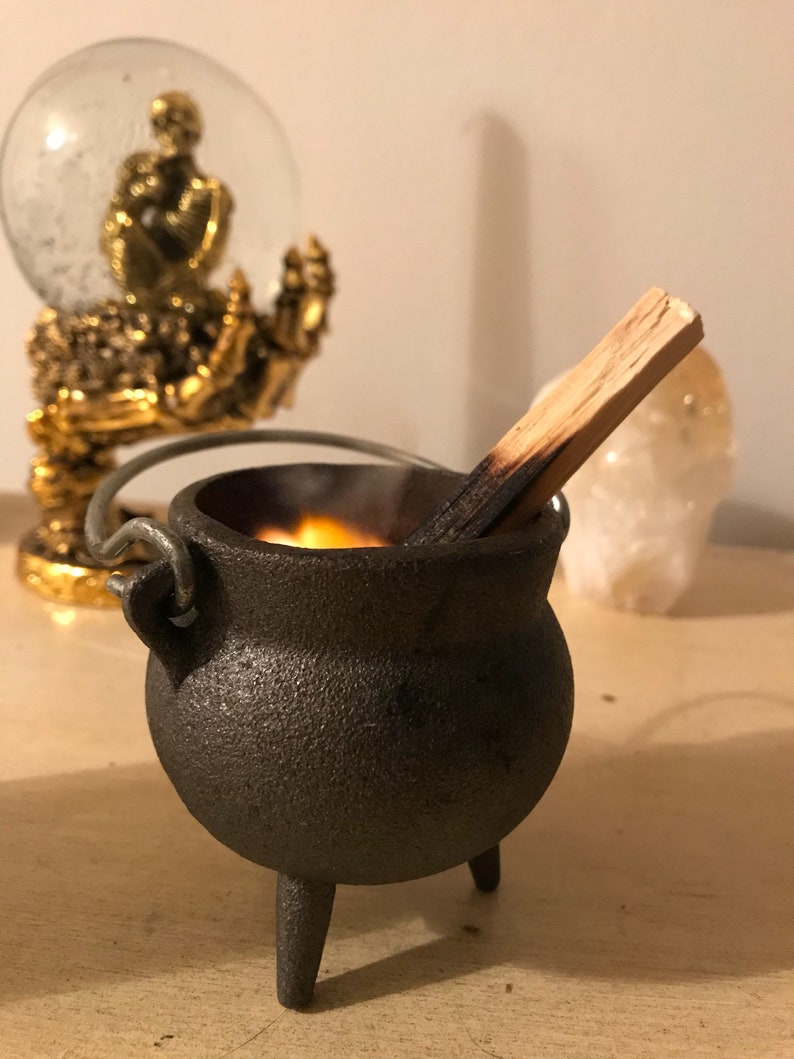Mini Caldero Hierro Fundido & Mezcla de Hierba Mágica / Wicca | Etsy