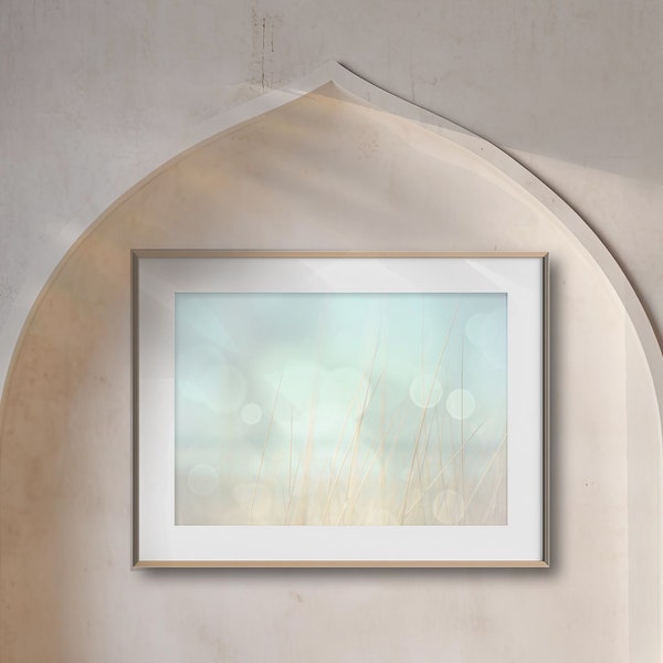 Coastal Beach Wall Art Digital Download Minimalist Light Blue and Beige Soft Colors