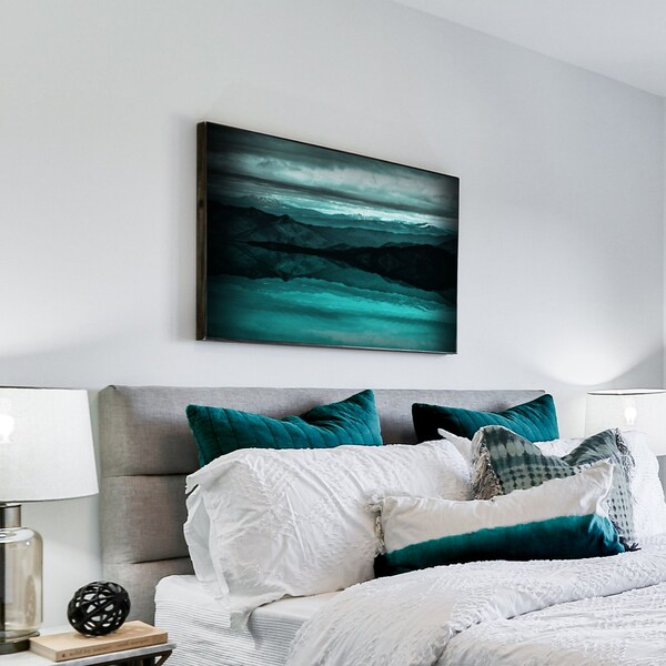 Dark Teal Wall Art Etsy