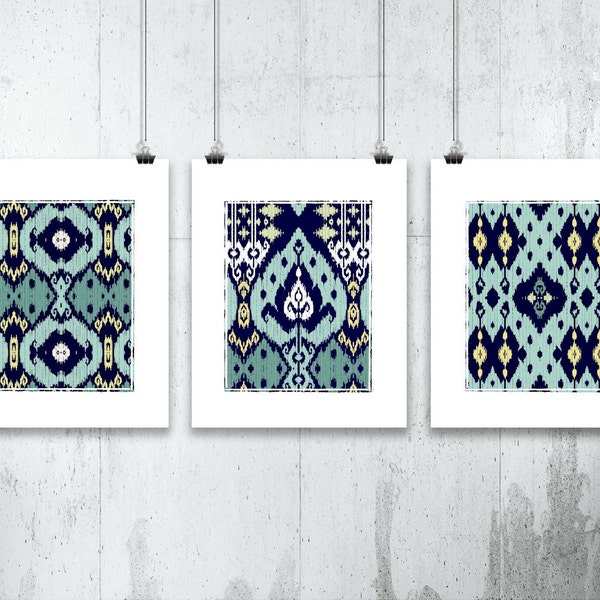 Yellow Navy Teal Etsy