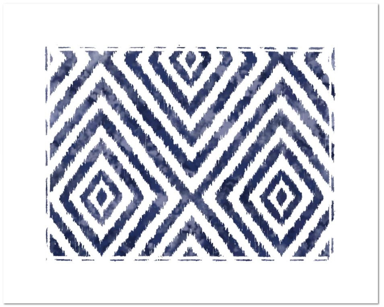 Printable Large Wall Art Blue and White Abstract Digital Download