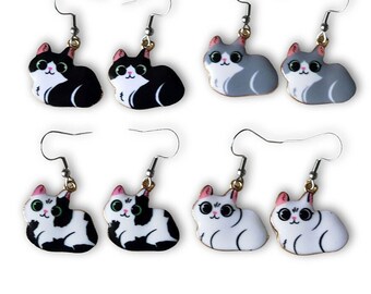 TEAMER Orecchini Minimalisti A Forma Di Gatto Seduto - Ciondolo In Acciaio Inox, Gioielli Commemorativi Per Amanti Dei Gatti