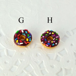 Gourmet donut earrings Dangling earrings in the shape of miniature donuts Gourmet gift idea Pastry image 5