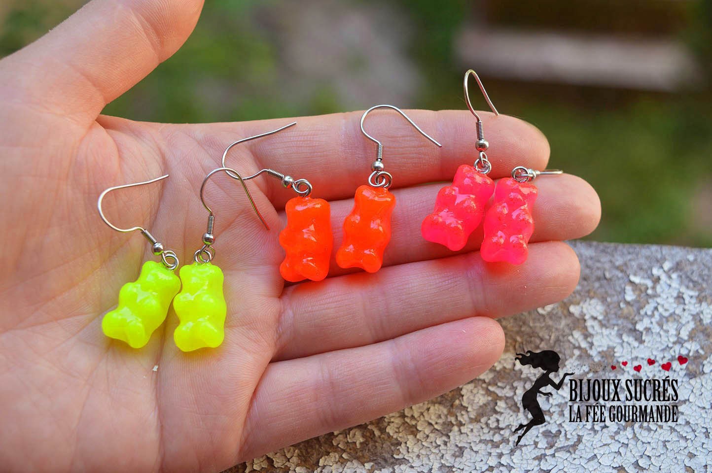 Gummy Bear Fluorescent Earrings Teddy Jujubes Miniature Etsy Gummy Bear Fluorescent Earrings Teddy Jujubes Miniature Etsy