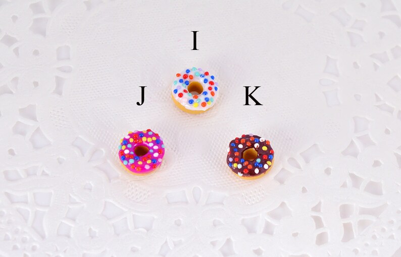 Gourmet donut earrings Dangling earrings in the shape of miniature donuts Gourmet gift idea Pastry image 6