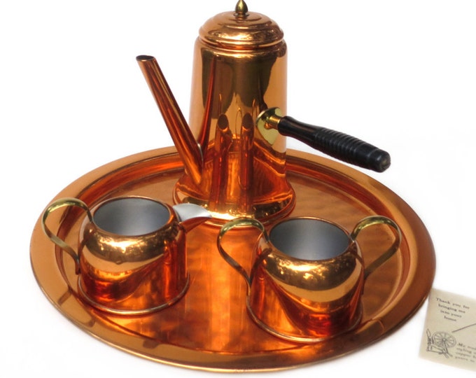 Vintage Copper Coffee Serving Set, 5piece Coppercraft Guild Tea