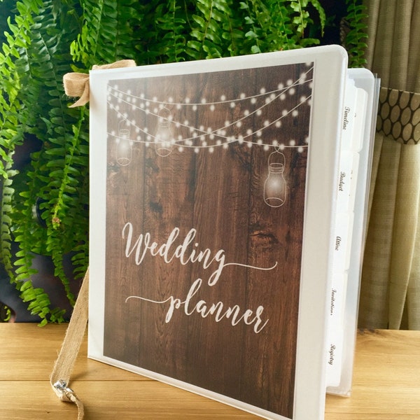 Personalized Wedding Planner Binder, DIY Wedding Planner Book, Rustic Wedding Planning Binder, Engagement Gift, Wedding Organizer