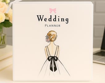 Personalized Wedding Planner Binder, Custom Engagement Gift for Her, Complete Bridal Organizer