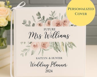Personalized Wedding Planner Binder, Custom Engagement Gift for Her, Complete Bridal Organizer