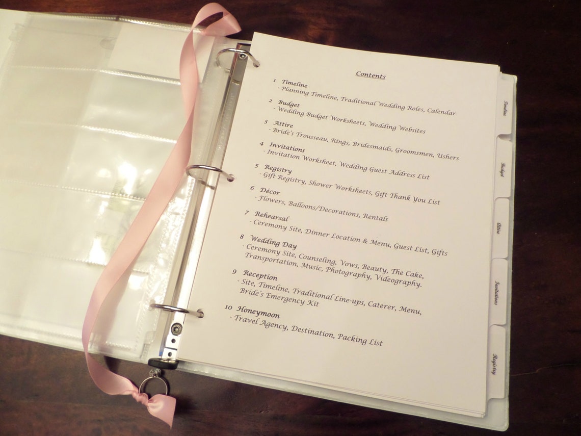 Personalized Wedding Planner Binder DIY Wedding Planner Book Etsy