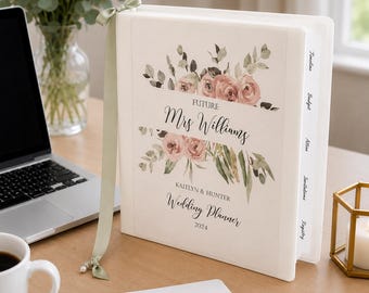 Personalized Wedding Planner Binder, Custom Engagement Gift for Her, Complete Bridal Organizer