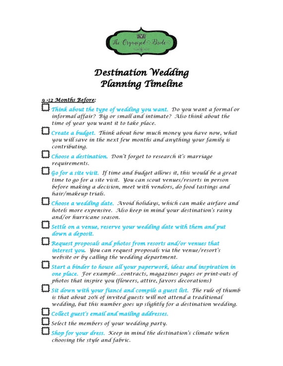 Destination Wedding Planner Book Wedding Organizer Etsy