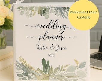Personalized Wedding Planner Binder, Custom Engagement Gift for Her, Complete Bridal Organizer