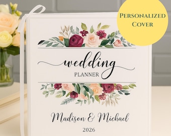 Personalized Wedding Planner Binder, Custom Engagement Gift for Her, Complete Bridal Organizer