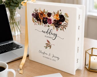 Personalized Wedding Planner Binder, Custom Engagement Gift for Her, Complete Bridal Organizer