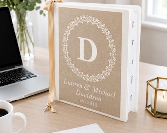Personalized Wedding Planner Binder, Custom Engagement Gift for Her, Complete Bridal Organizer