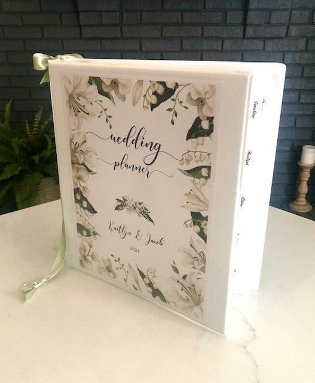 Personalized Wedding Planning Binder, Custom Engagement Gift For