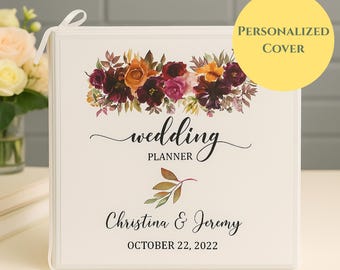 Personalized Wedding Planner Binder, Custom Engagement Gift for Her, Complete Bridal Organizer