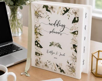 Personalized Wedding Planner Binder, Custom Engagement Gift for Her, Complete Bridal Organizer