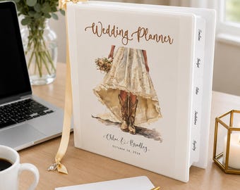 Personalized Wedding Planner Binder, Custom Engagement Gift for Her, Complete Bridal Organizer