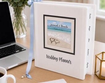 Personalized Destination Wedding Planner Binder, Custom Engagement Gift for Her, Complete Bridal Organizer
