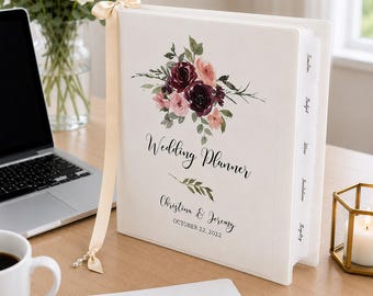 Personalized Wedding Planner Binder, Custom Engagement Gift for Her, Complete Bridal Organizer