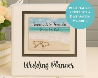 Personalized Destination Wedding Planner Binder, Custom Engagement Gift for Her, Complete Bridal Organizer