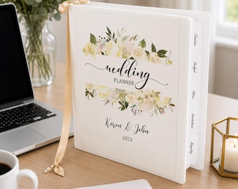Personalized Wedding Planner Binder, Custom Engagement Gift for Her, Complete Bridal Organizer