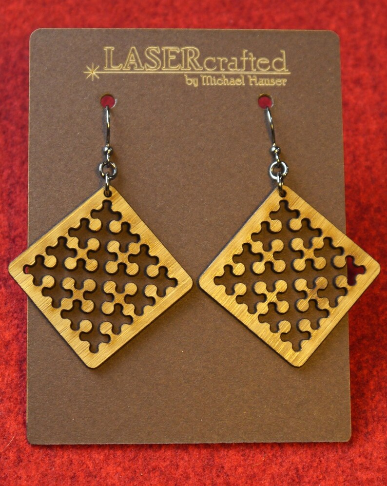 Laser-cut Sierpinski Curve Earrings image 1