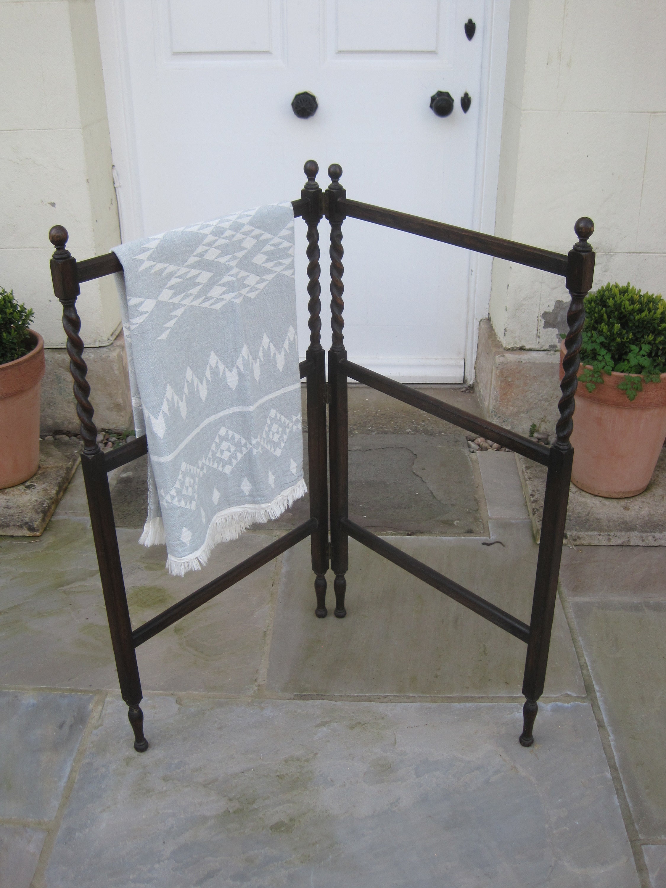 Antique Oak Barley Twist Clothes Towel Rail Quilt Rack C.1910 - Etsy