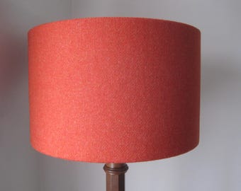 Harris Tweed Drum Lampshade Rust Tartan