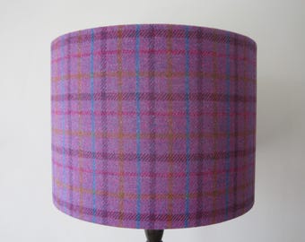 Harris Tweed Lampshade - Purple, Blue and Orange Tartan