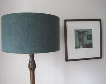 Handmade Harris Tweed Drum Lampshade Green