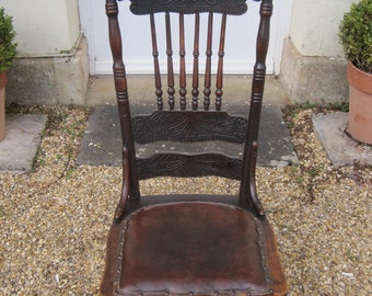 Arts and Crafts Art Nouveau Spindle Back Rocking Chair