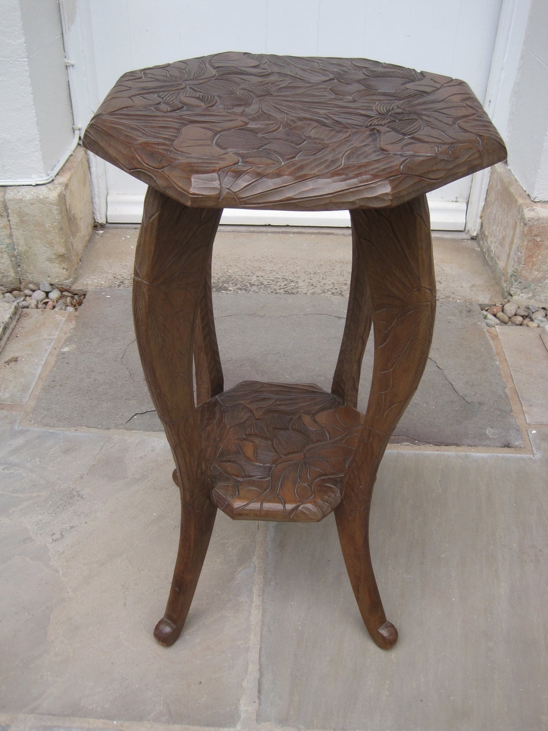 Antique Octagonal Arts & Crafts Japanese Carved Table From Liberty of ...