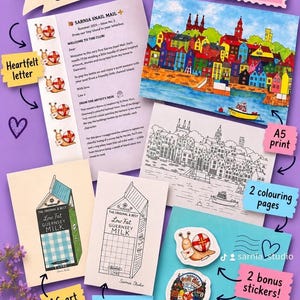 Guernsey Snail Mail Club | Monthly Stationery, Watercolour Print, Stickers (Founding Edition)