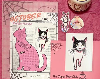 October Snail Mail | Halloween Cats Edition | Pen Pals Letter | Stickers Original Art and Stationery