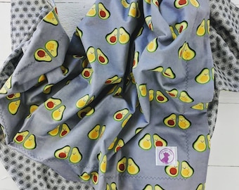 Avocado blanket,  baby blanket, steam punk, Modern Baby Blanket, Receiving Blanket, Toddler Blanket, Hipster, Flannel, Guacamole