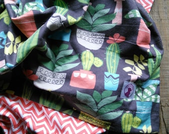 Succulents baby blanket, Gardener, Cactus, plants, , Receiving Blanket, Security Blanket, Flannel Blanket - Leah Earthly