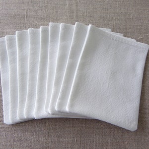 10 sachet pochon ballotin petit sac dragées BLANC baptême communion coton linge ancien tissu upcyclé ficelles et croix vendues séparément 10 sachets seuls