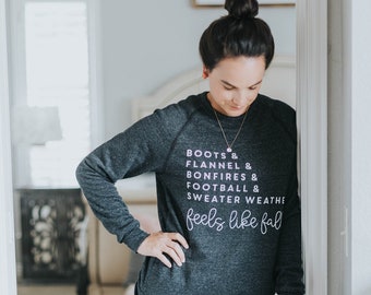 Womens Fall Sweatshirt/ Fall Sweatshirt Women/ Fall Shirt Women/ Football Sweatshirt/ Football Shirt/ Long Sleeve Shirt/ Football Mom Shirt