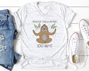 100 days of School Shirt Teacher/ Sloth Teacher Shirt