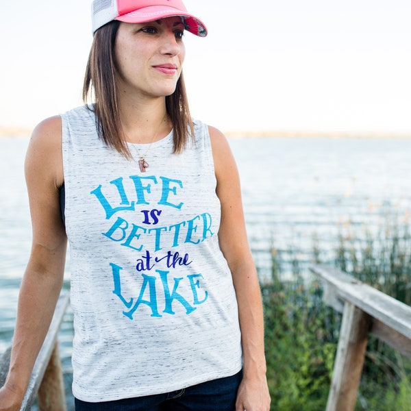 Lake Shirt/ Lake Tank Top/ Lake Muscle Tank/ Lake Life/ Summer Tank Top/ Womens Graphic Tee/ Lake Hair/ Beach Please/ Great Lakes/ Boat Life