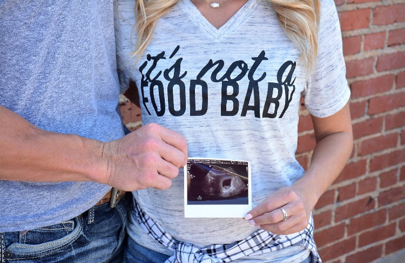 Pregnancy Announcement Shirt/ Pregnancy Announcement to Husband/ Pregnant Shirt/ Maternity Shirt/ Announcement Idea Food Baby Shirt Preggers image 3