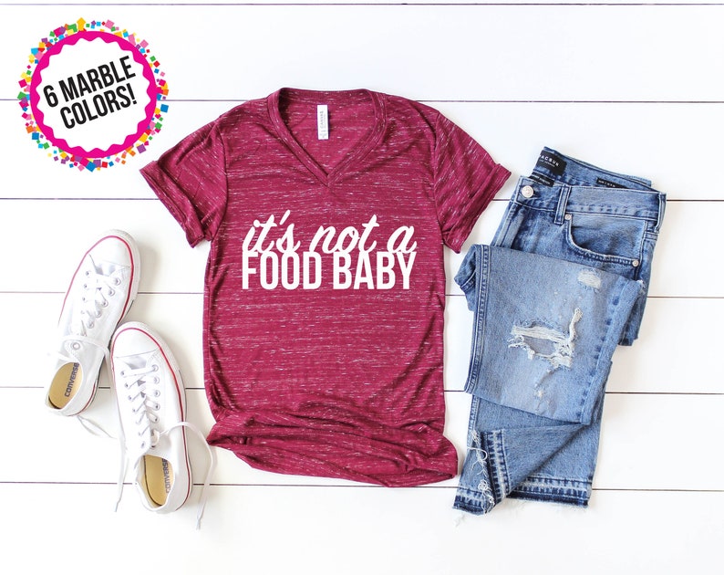 Pregnancy Announcement Shirt/ Pregnancy Announcement to Husband/ Pregnant Shirt/ Maternity Shirt/ Announcement Idea Food Baby Shirt Preggers image 2