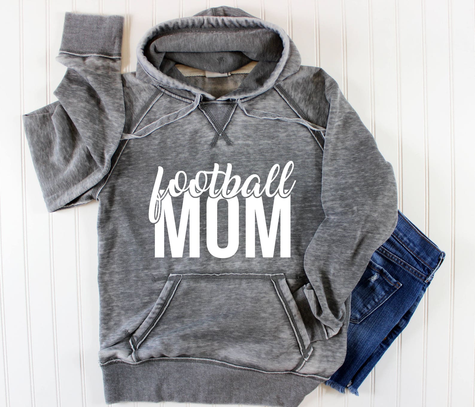 Check Football Mom in Sand Sweatshirt main image 1